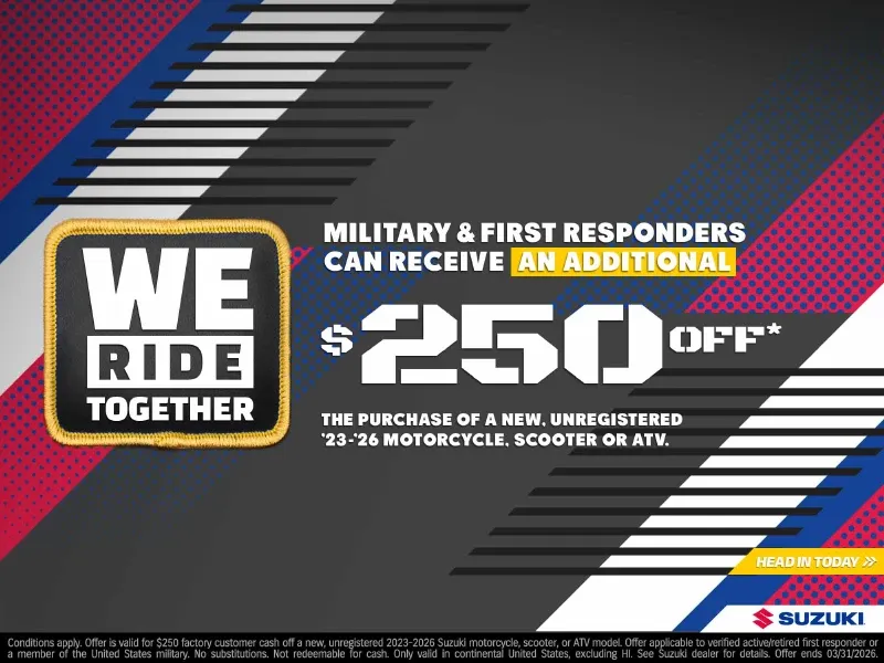 Read more about the article Suzuki – Military & First Responders $250 Off
