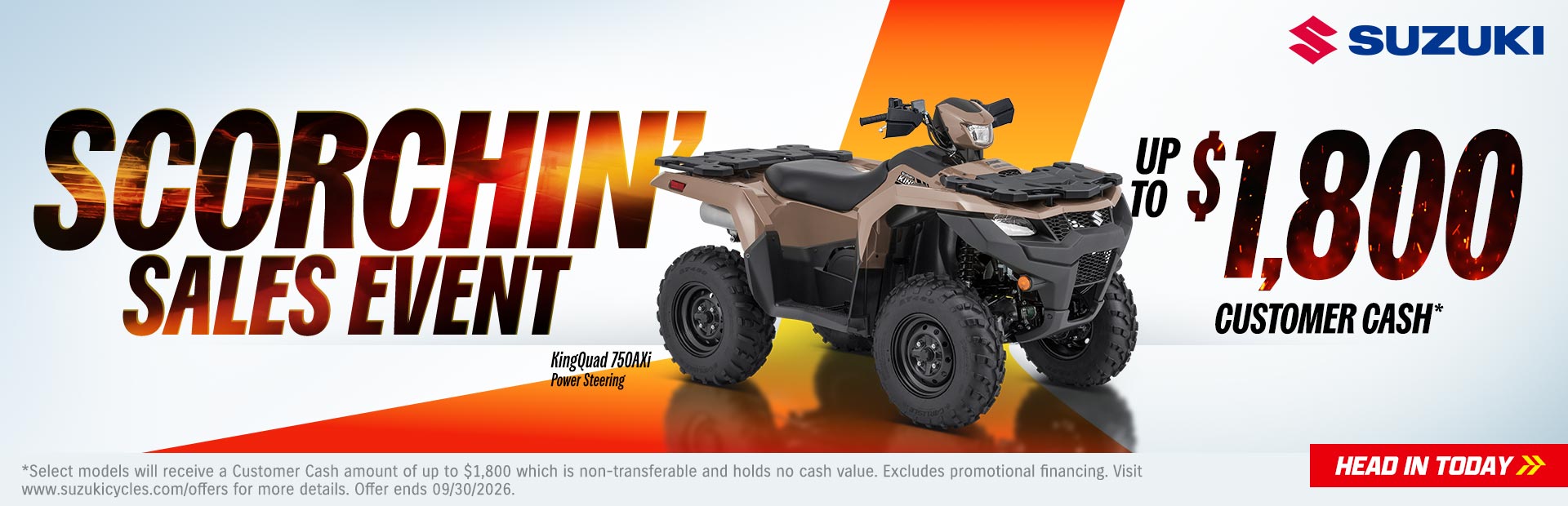 Read more about the article Suzuki – Scorchin’ Sales Event – Up To $1,800 Customer Cash